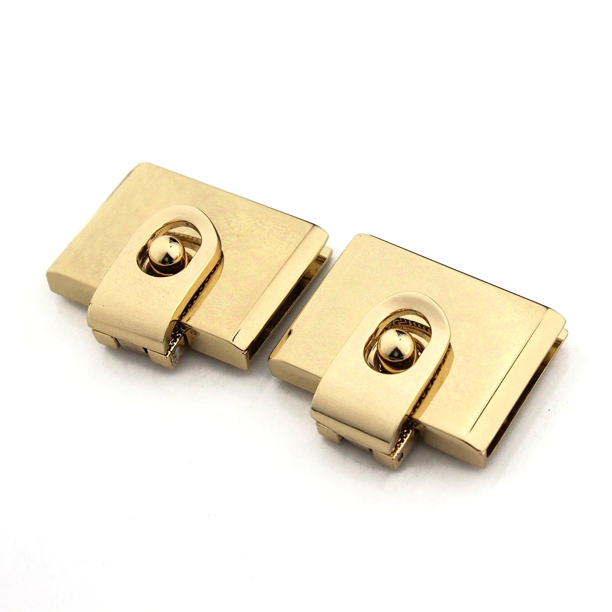 1x Metal Rectangle Push Lock Turn Lock Bag Briefcase Spring Lock Snap Decorative Clasps Closure Leather Craft Hardware Accessory