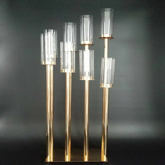 10pcs)New tall acrylic tube candelabra wedding table hurricanes cups crystal centerpiece yudao33