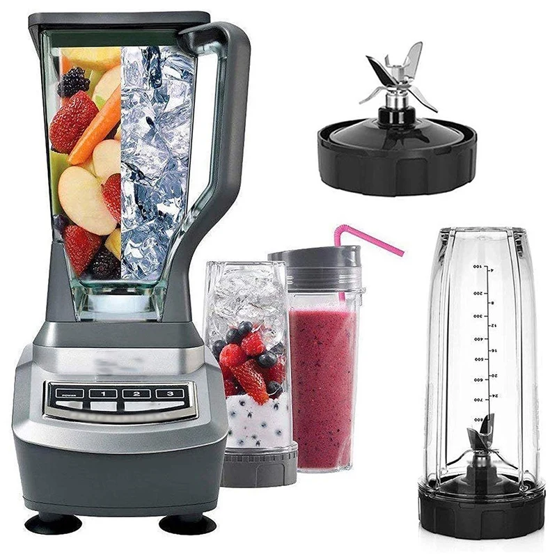 AD-7 alette estrattore lame per Ninja Blender parti di ricambio con rondella in gomma per Nutri Ninja Auto IQ BL486 BL642 N102 BL682