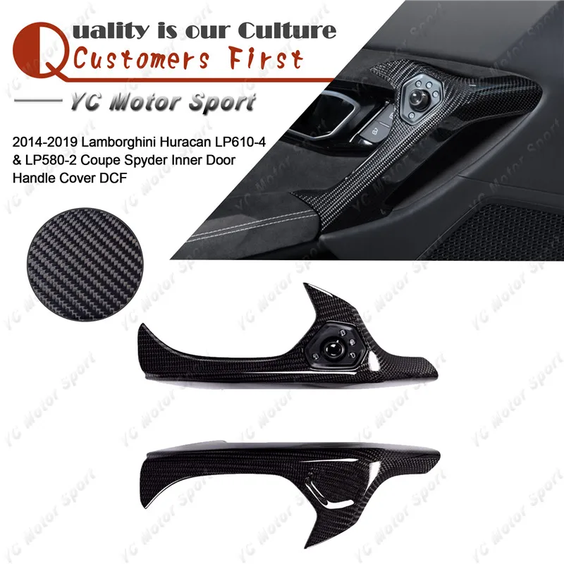 Dry Carbon Fiber Inner Door Handle Fit For 2014-2019 Huracan LP610-4 & LP580-2 Coupe Spyder Inner Door Handle Cover