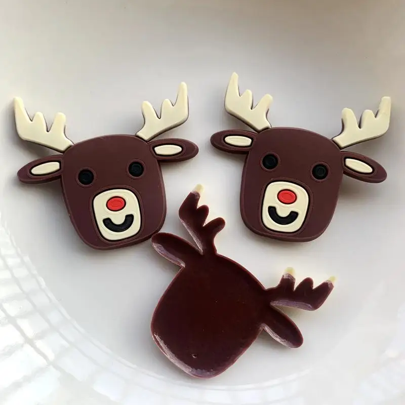 DIY mobile phone PVC flat back clothes decorations Christmas Reindeer scrapbook embellishments 15pcs