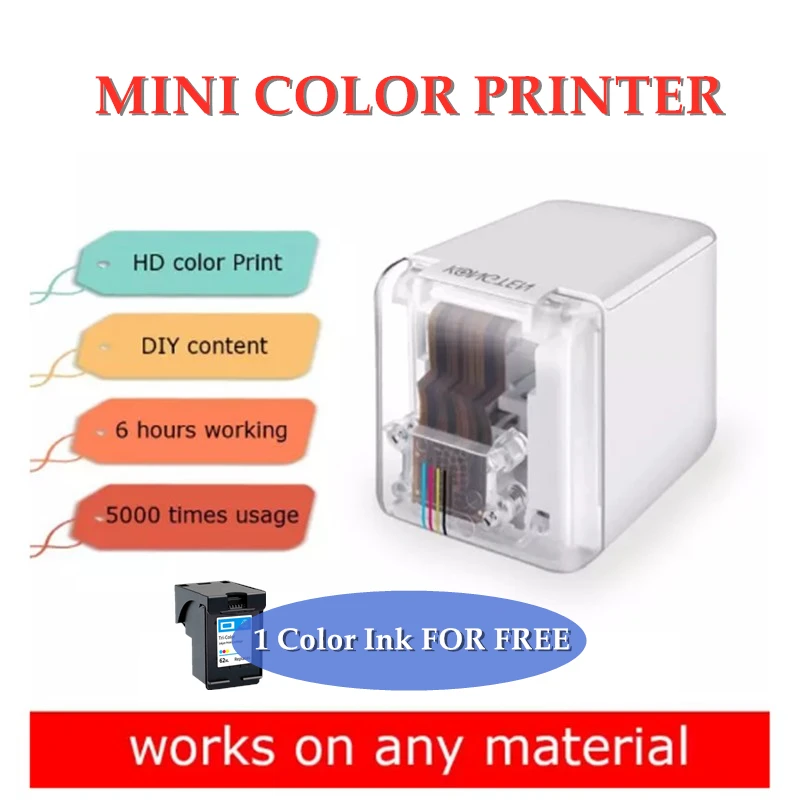 In STOCK Kongten Mbrush Printer Mobile Color Mini Handheld Printer Wifi Printer PrinCube Handheld Inkjet