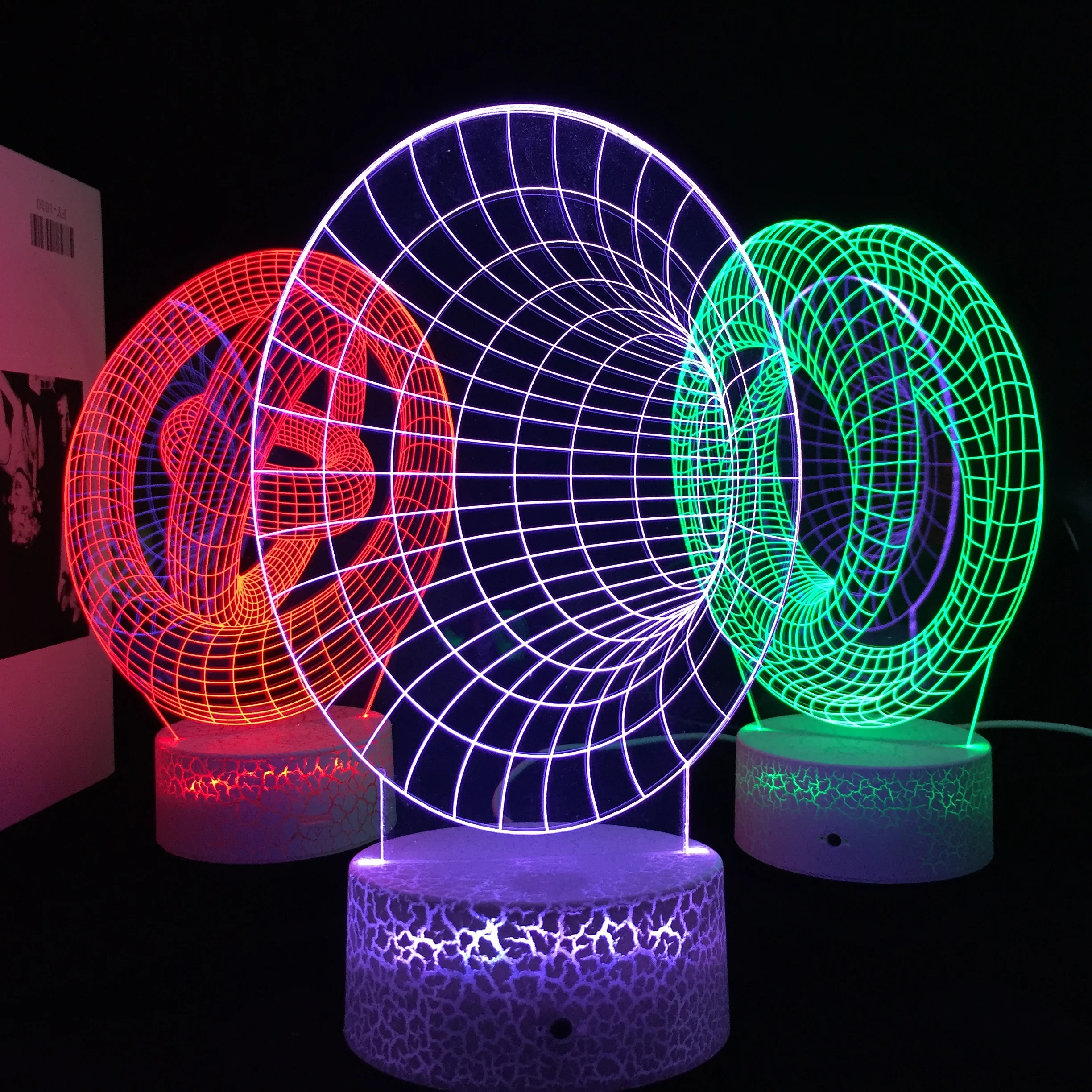 3D Illusion Hologram LED Night Lamp for Living Room Decor Baby Bedroom Night Light Touch Sensor Colorful Nightlight Dropship