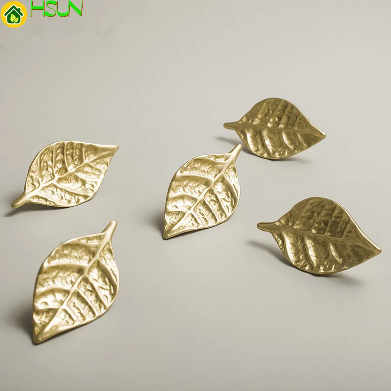 

Shape Solid Brass Kinds of Leaf Handle Kitchen Cupboard Cabinet Door Knob Drawer Pulls Decor Furniture Handles Hardware Handles