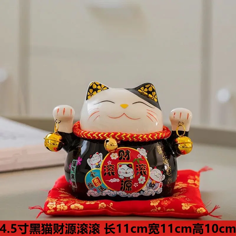 Ceramic Piggy Bank Maneki Neko Lucky Cat Japanese Money Box Fortune Colored Cat Feng Shui Ornament Store Opening Event Gift