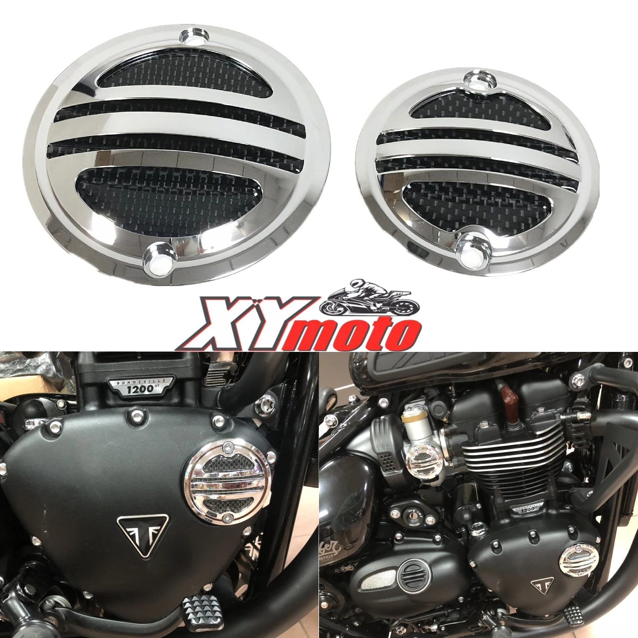 Motorbike Clutch Badge & Acg Inspection Cover For Triumph Street Twin Bonneville T100 T120 Bobber Thruxton Scrambler 2016-2020