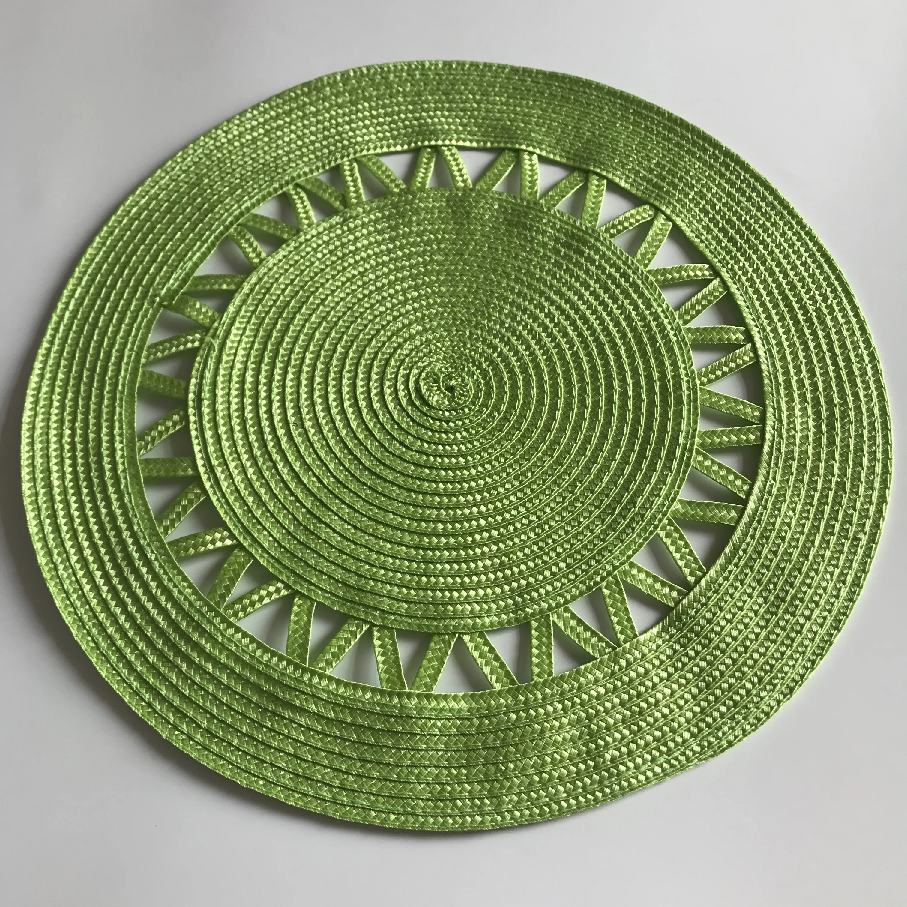 1pc Table Round Placemat Weave PP Mats Bowl Pad Hotel Cutlery Table Decoration Tray Mat Braided Style Placemat