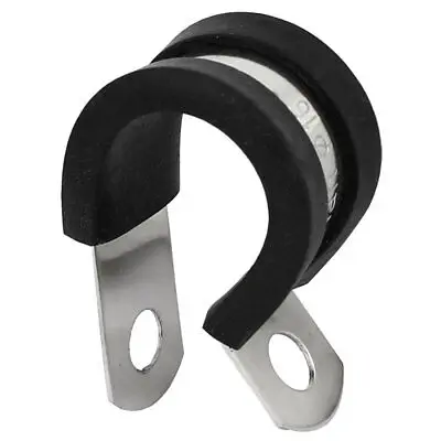 16mm Dia EPDM Rubber Lined P Clips Cable Hose Pipe Clamps Holder 5pcs