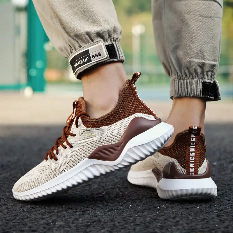 Hot Trendy 2024 Lightweight Men Sneakers Outdoor Men Casual Sneakers Plus Size 46 Brown Comfortable Men's Shoes zapatos hombre