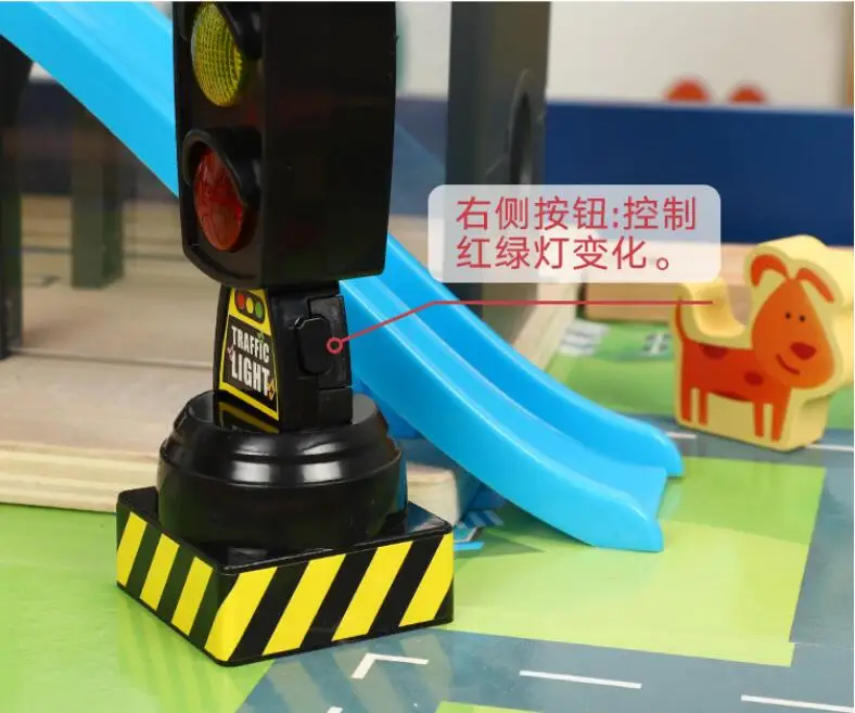 Wooden Track Train Railway Set Accessories Traffic Light Scene Rail Transit Fit For Wood Magnetic Track Train Educational Toys