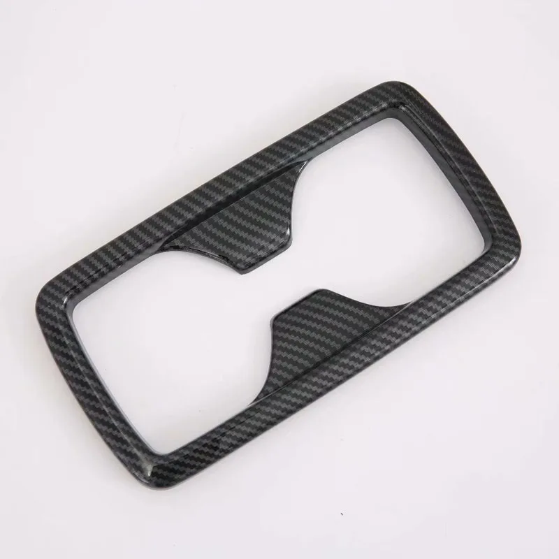 ABS Chrome/Carbon Fiber Car Rear Seat Water Cup Holder Frame Cover Trim For Toyota Harrier Venza 2020 2021 Car Accessories