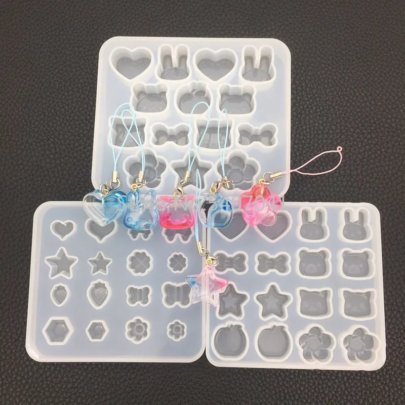 1PC Shell Star Bow Rabbit Umbrella Pendant DIY Silicone Mold Dried Flower Jewelry Accessories Tools Equipments Resin Molds