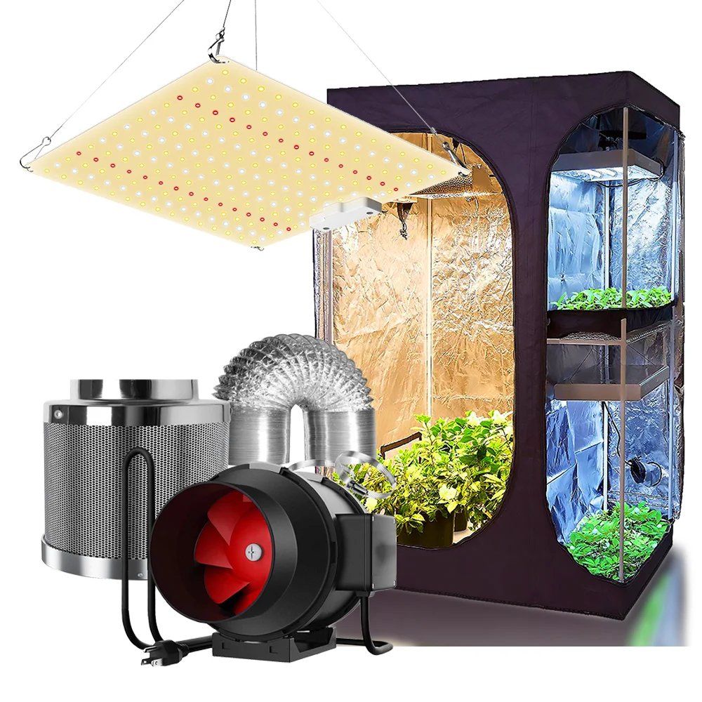 Grow tent Hydroponic Set GrowBox Full Kit 2000W LED Grow Light + 4