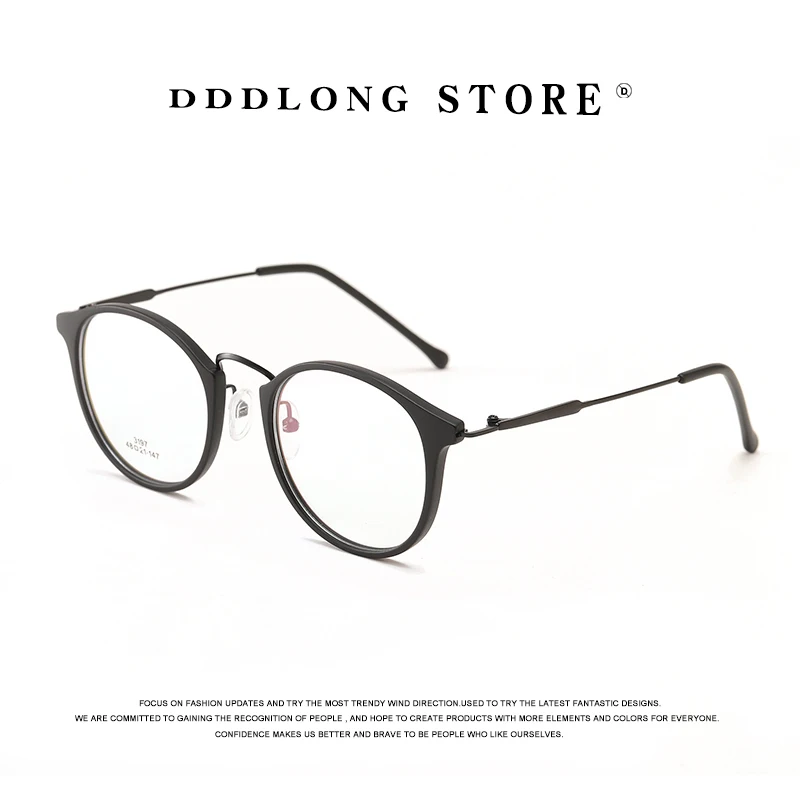 

DDDLONG Round Anti Blue Light Glasses Prescription Eyeglasses Frame For Men Women Optical Eyewear D4