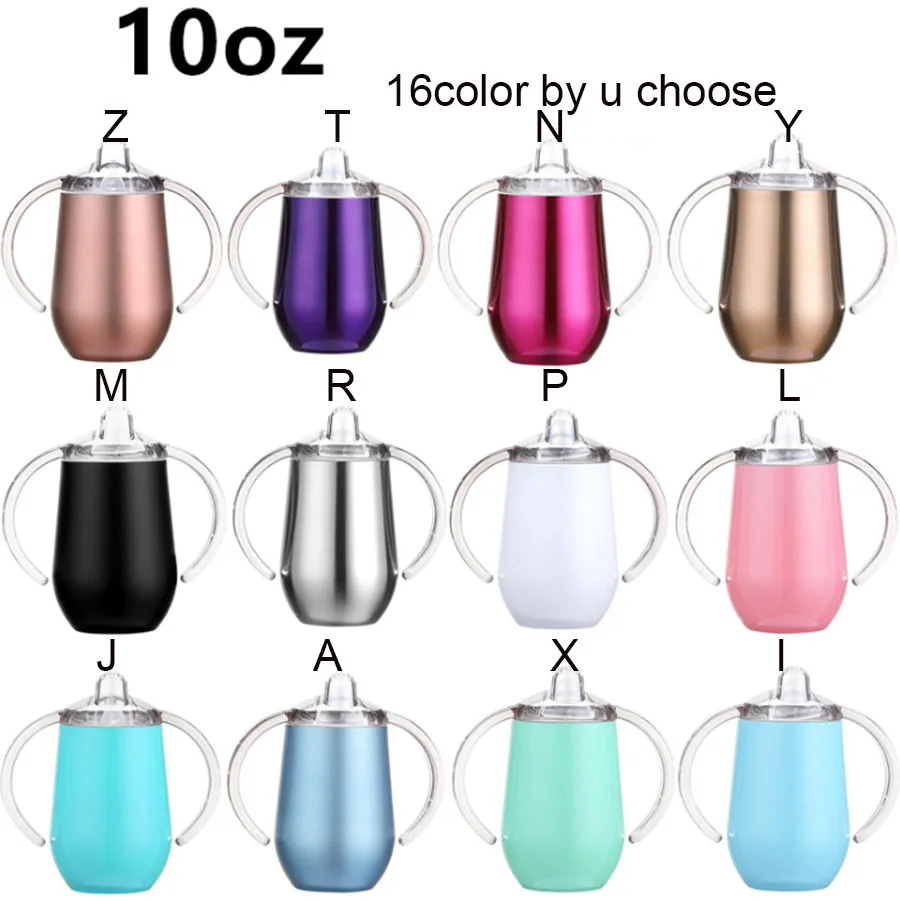 10oz Sippy Baby Kid Cup Milk Bottle Spill Proof Tumbler Wine Tumbler Double Wall Vacuum Insulated Stainless Steel Thermos Bottle