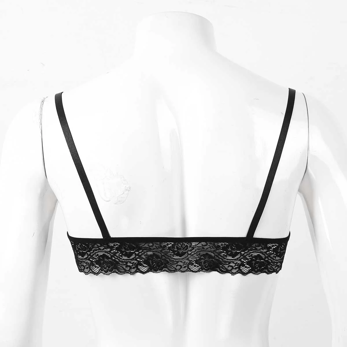 Soutien-gorge en dentelle florale pour hommes, bretelles spaghetti réglables, sans fil, sans doublure, bralette homme sexy, lingerie Sissy