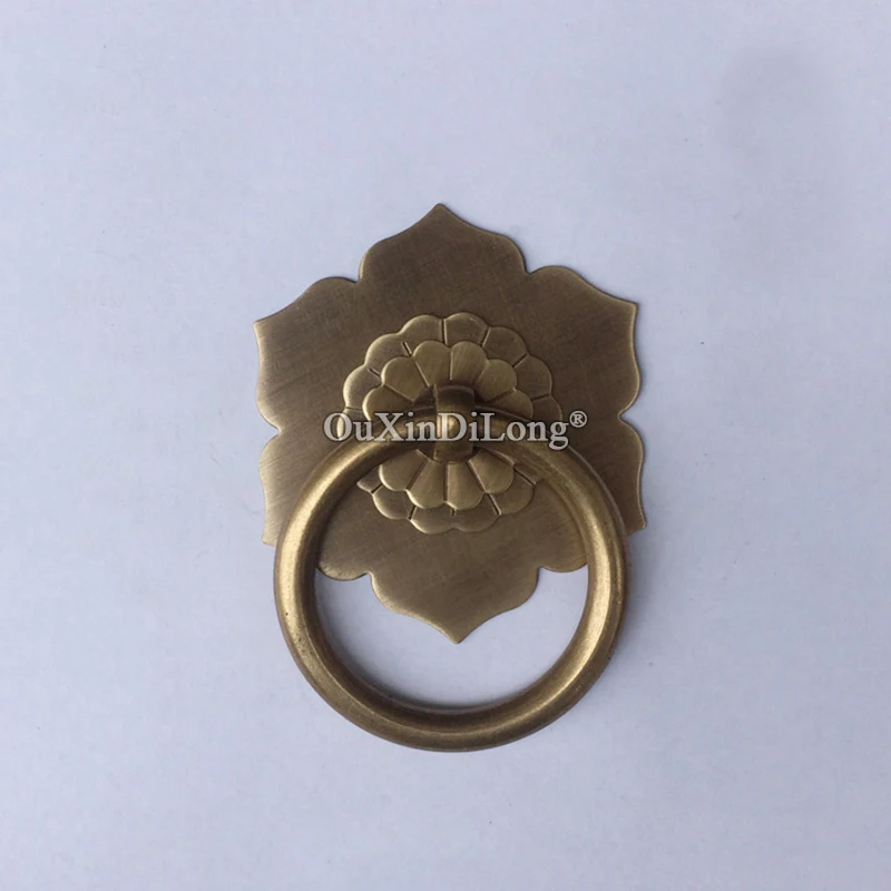 Retro Vintage 10PCS Antique Brass Furniture Handles Cupboard Wardrobe Drawer Cabinet Pulls Rings Handles & Knobs