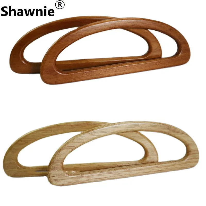 24cm Solid Wood D Shape Bags Handle Wooden Purse Frame Hanger DIY Wooden Handbag Handles Bag Accessories Hardware Replacement