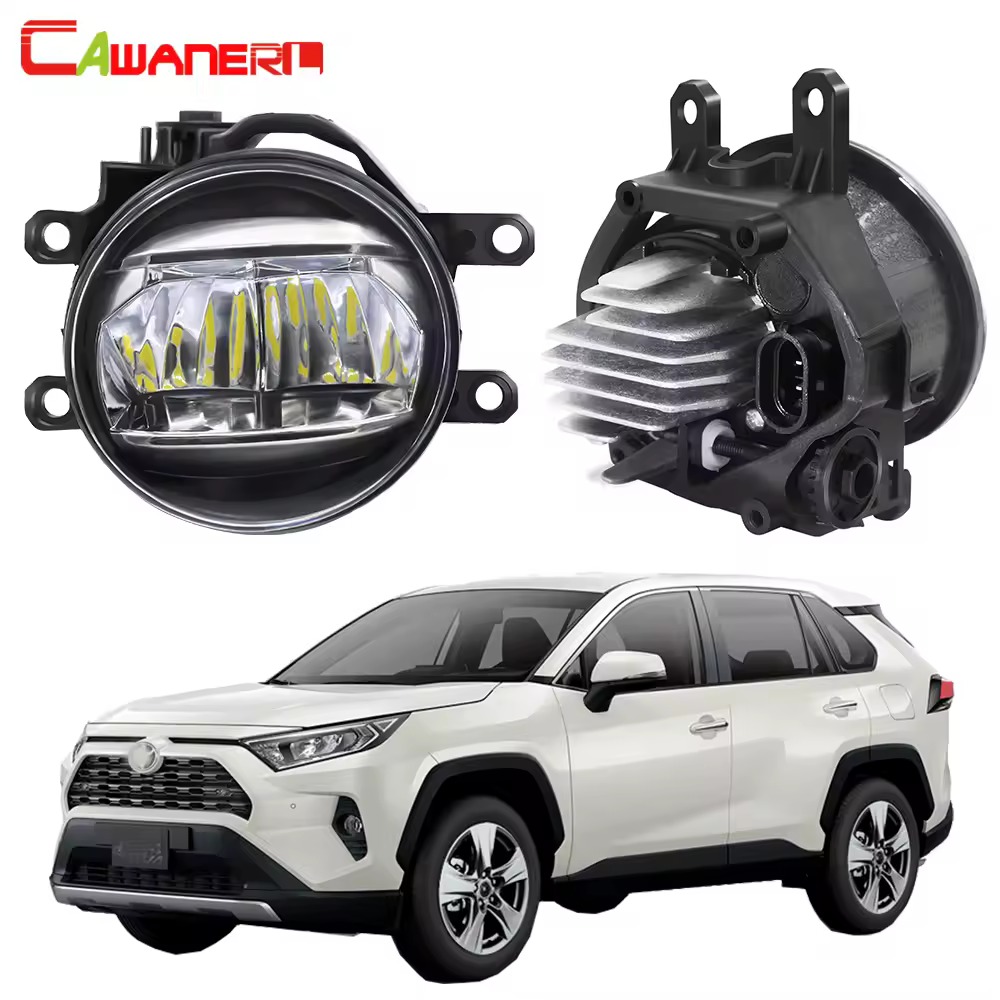 Комплект из 2 противотуманных фар для переднего бампера автомобиля Toyota RAV4 2019-2020, светодиодные противотуманные дневные ходовые огни (DRL), 30 Вт, 4000 лм, 12 В.