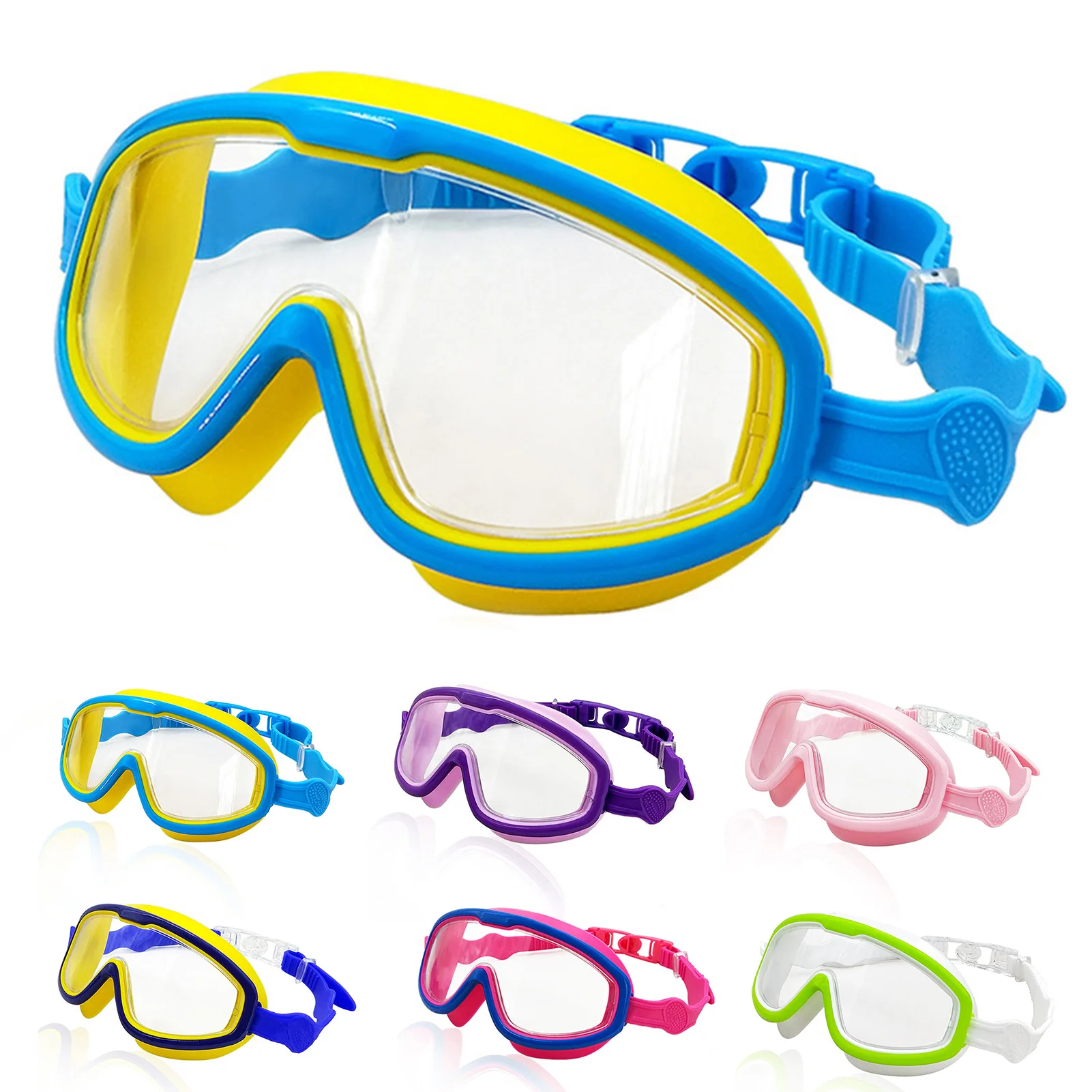 Big Frame Kids Swim Goggles Anti Fog Wide View Swimming Gear for Boys Girls Children glasses for swimming pool