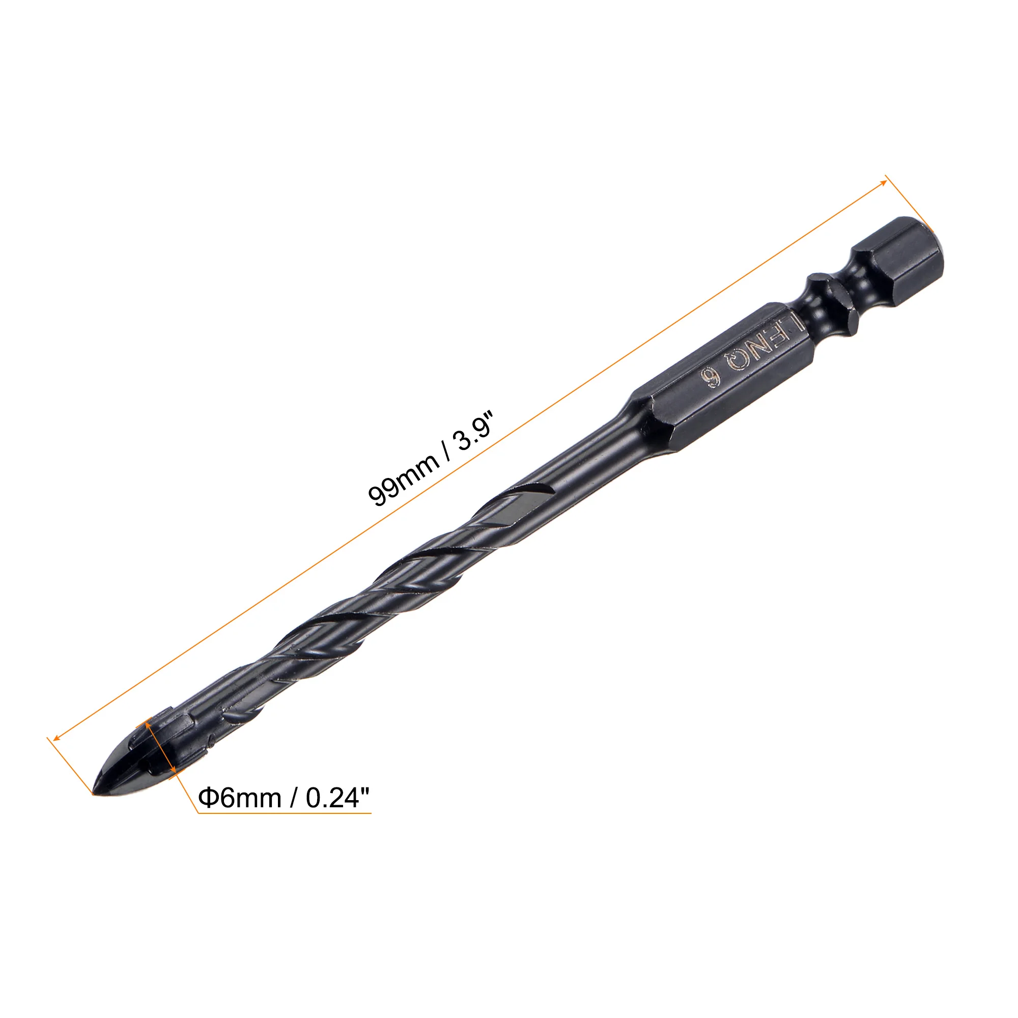 Uxcell-broca para mampostería de hormigón, acero de alta velocidad, vástago de 1/4 ", 6mm de diámetro, para vidrio