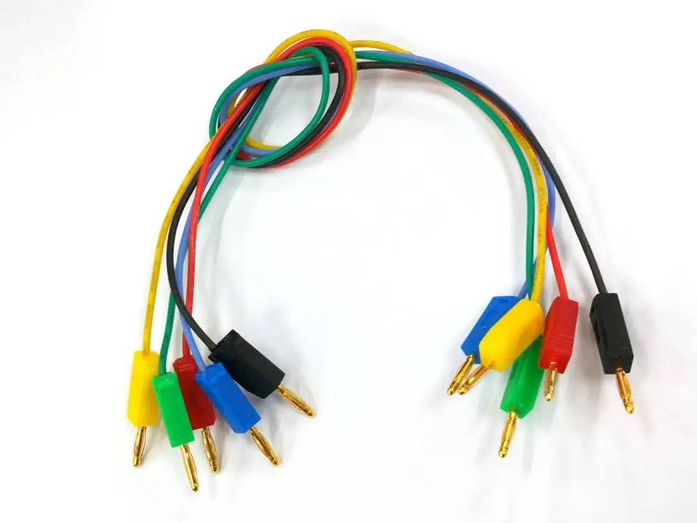 new 5color Silicone Line Gold plated 2mm Banana plug to 2mm plug Cable for test cable