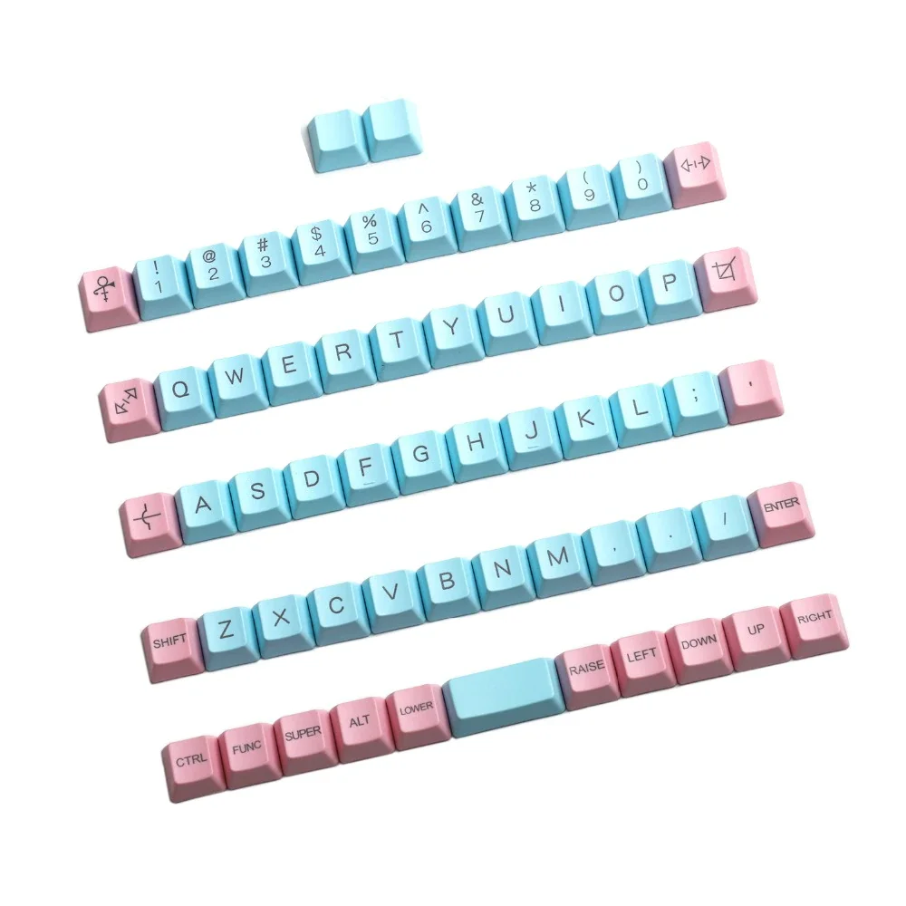 OEM 40% 40 Keycap | Carbon White Laser-Etched Blank PBT Keyset | Planck Niu40 Preonic Air40 | For MX Mechanical Keyboard DIY