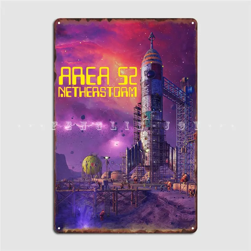 

Area 52 Novel Metal Sign Club Home Cave Pub Decoration Garage Decoration Tin Sign Posters