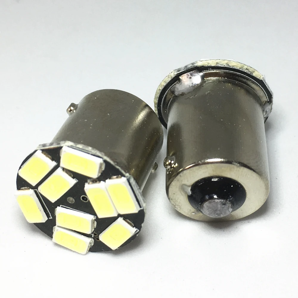 

100pcs white P21W BA15S 1156 9SMD LED Turn Lights red yellow Bulb Car Auto Front Lights Parking Lamp Bulbs Brake Lights 12V