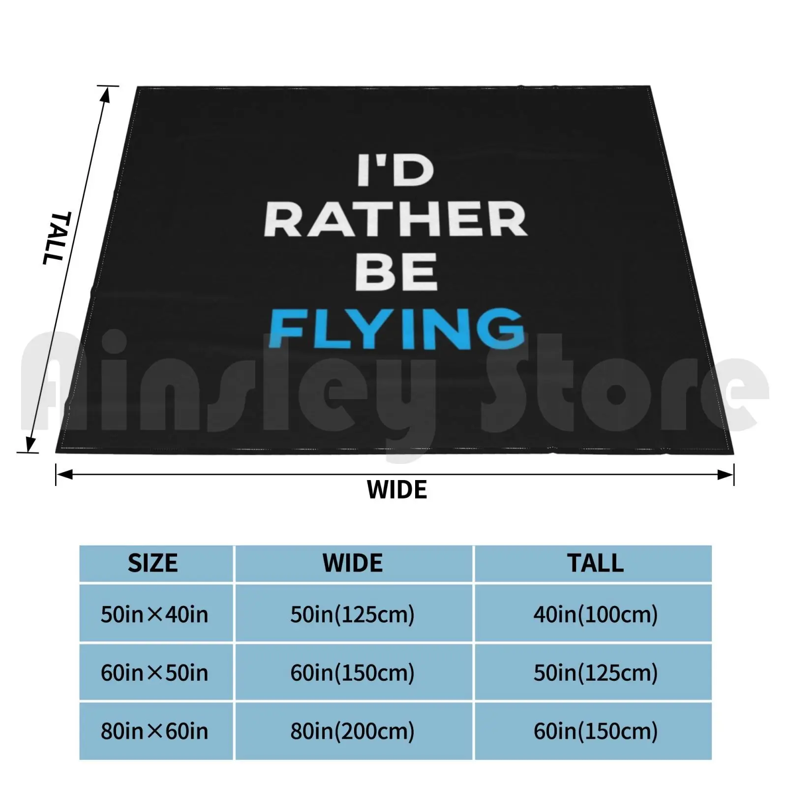 I'd Rather Be Flying Blanket Super Soft Warm Light Thin Flying Flight Fly Pilot Pilots Airplane Air Plane Fpv Drones