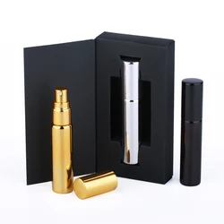 50 Pieces/Lot 10ml Spray Perfume Bottle With White or Black Package Box Refillable Atomizer Glass Bottle Cosmetic Gifts