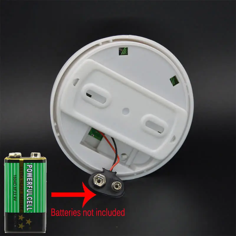 9V battery-powered photoelectric smoke alarm LED flashes and sounds (excluding battery) for home school hotel smoke alarm