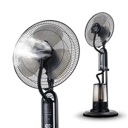 Ventilador de niebla de agua de 75W, ventilador de aire acondicionado, control remoto, ventiladores eléctricos de 16 pulgadas con rociador de agua, ventilador enfriador de agua