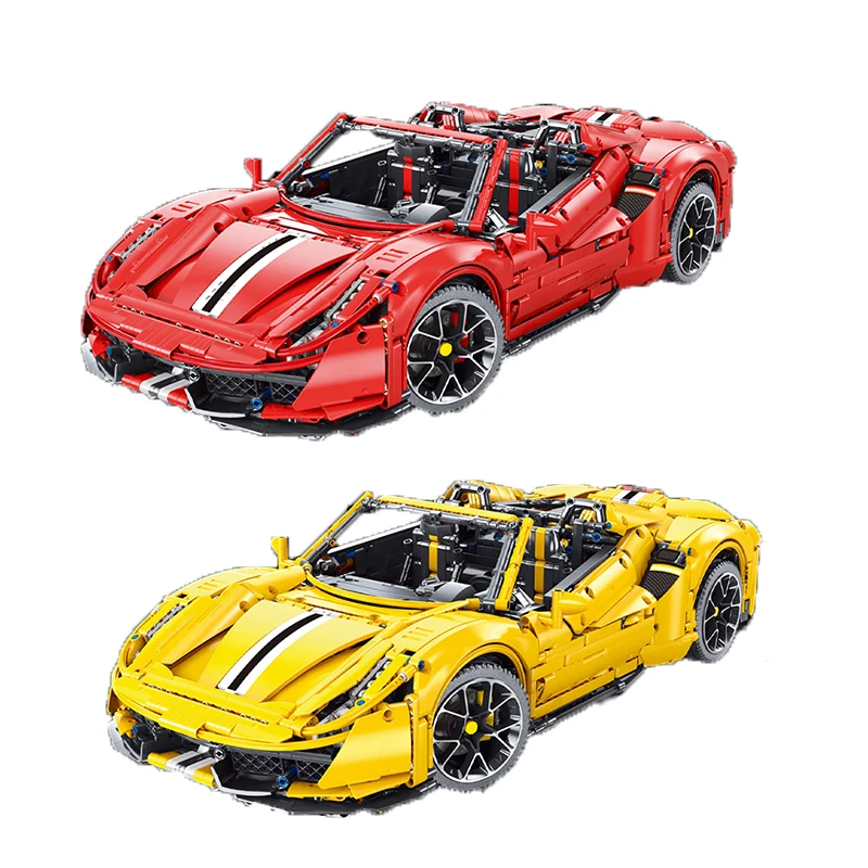 

Creative Expert 1:8 Super Racing Car 488 RSR Building Blocks Moc Sport Vehicle Bricks Technical Supercar Model Toys For Boy