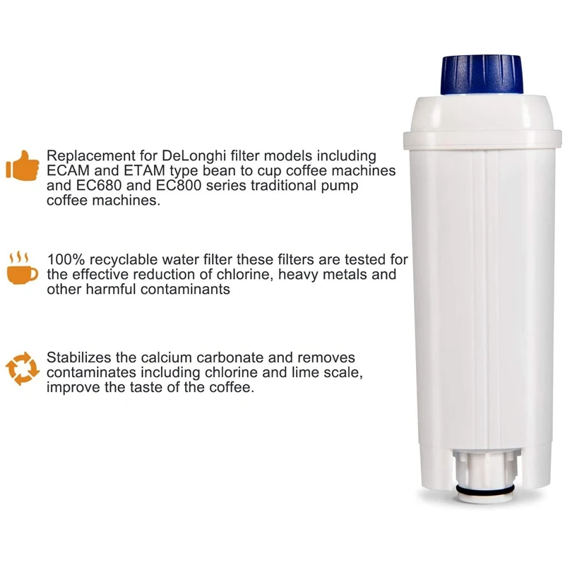 SANQ 5X ماكينة القهوة مرشحات لاستبدال فلتر ديلونجي DLSC002 ، خراطيش تصفية المياه منقي الكربون المنشط