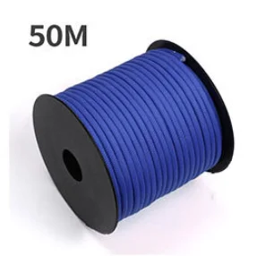 50 m, 1 Rolle, 4 mm, 7 Ständerkerne, Paracord für Überleben, Fallschirmschnur, Lanyard, Camping, Klettern, Campingseil, Wandern, Wäscheleine