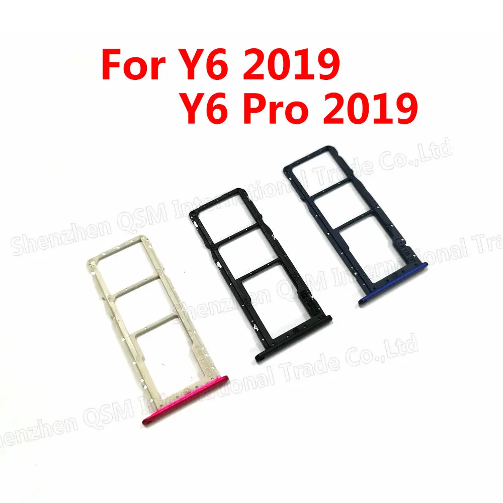 Original New Sim Card Tray For Huawei Y6 2019 / Y6 Pro 2019 SIM Card Tray Slot Holder Replacement Part