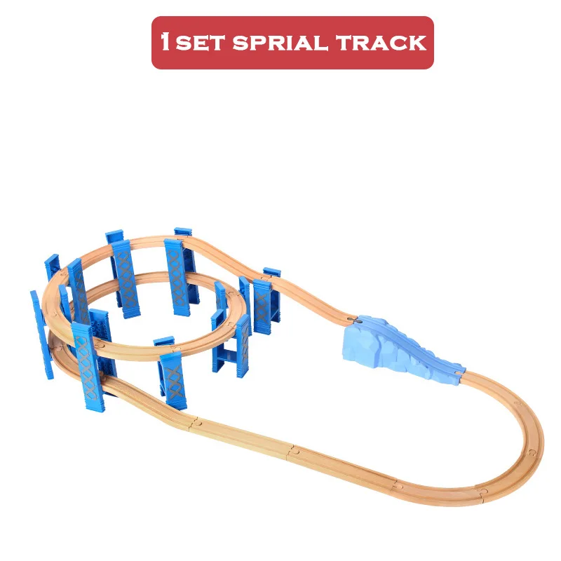 Wooden Railway Tracks Plastic Spiral Orbit All Kinds Bridge Piers Accessories fit for Biro All Brands Wooden Tracks Toys