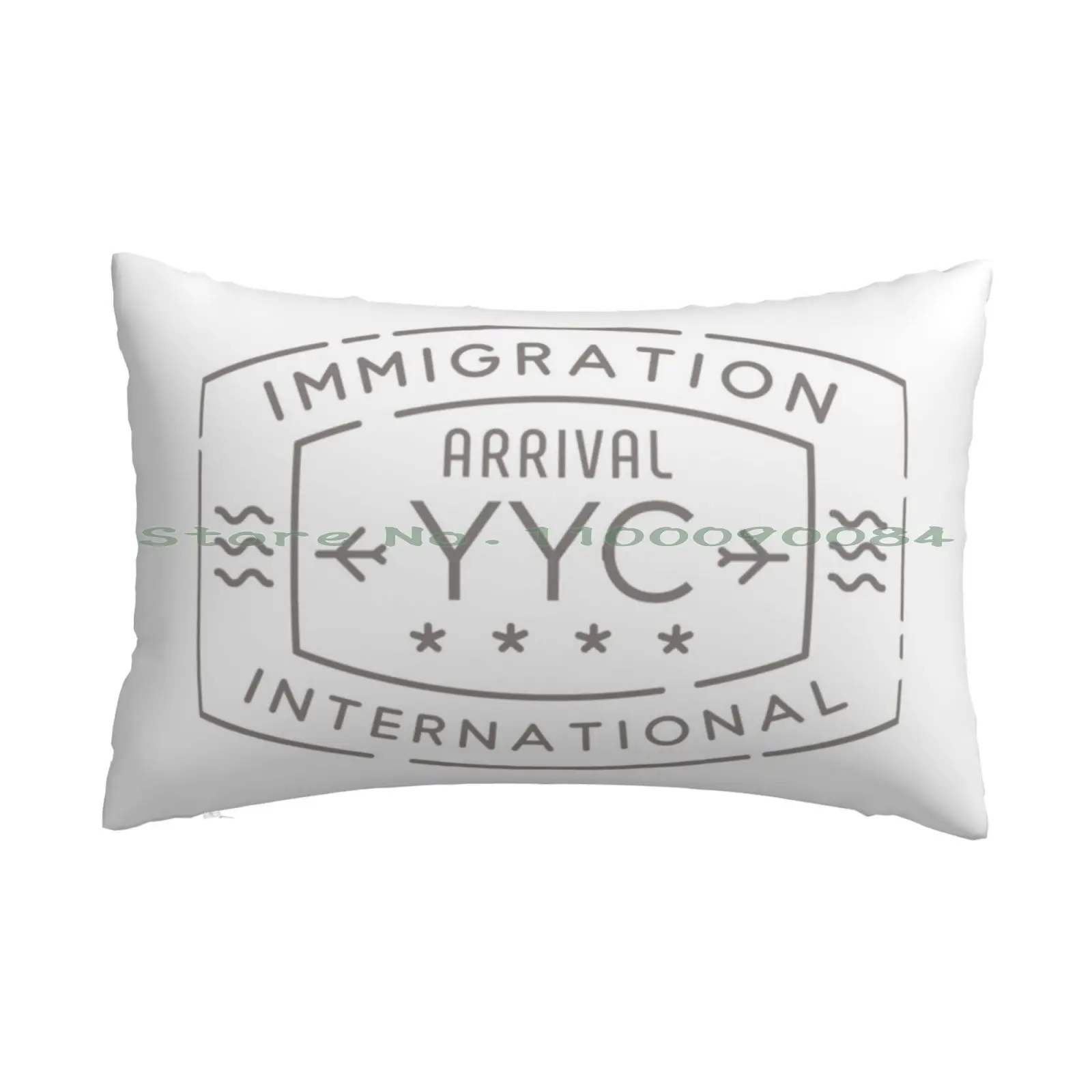 Yyc , Calgary , Alberta , Canada , Airport Immigration International Arrival Passport Stamp Pillow Case 20x30 50*75 Sofa