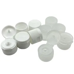 100Pcs White Clear 20mm Flip cap Snap Top Screw Neck Cap only Use for 20/410