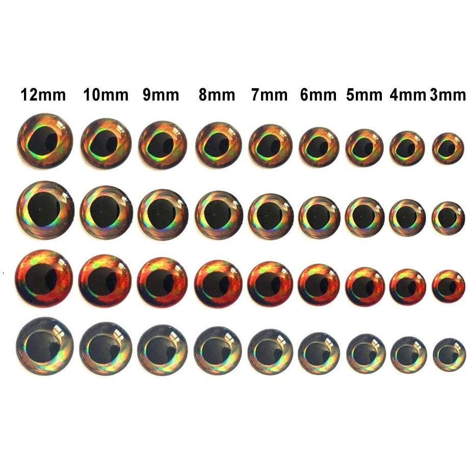 Wifreo 400pcs/pack 3D Fish Lure Eyes Fly Tying Epoxy Fish Eyes For Streamer Fly Tying Material