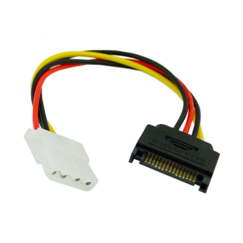 

5pcs/lot Serial ATA SATA II 15 Pin to 4-Pin Hard Drive Cable IDE Power Supply connector