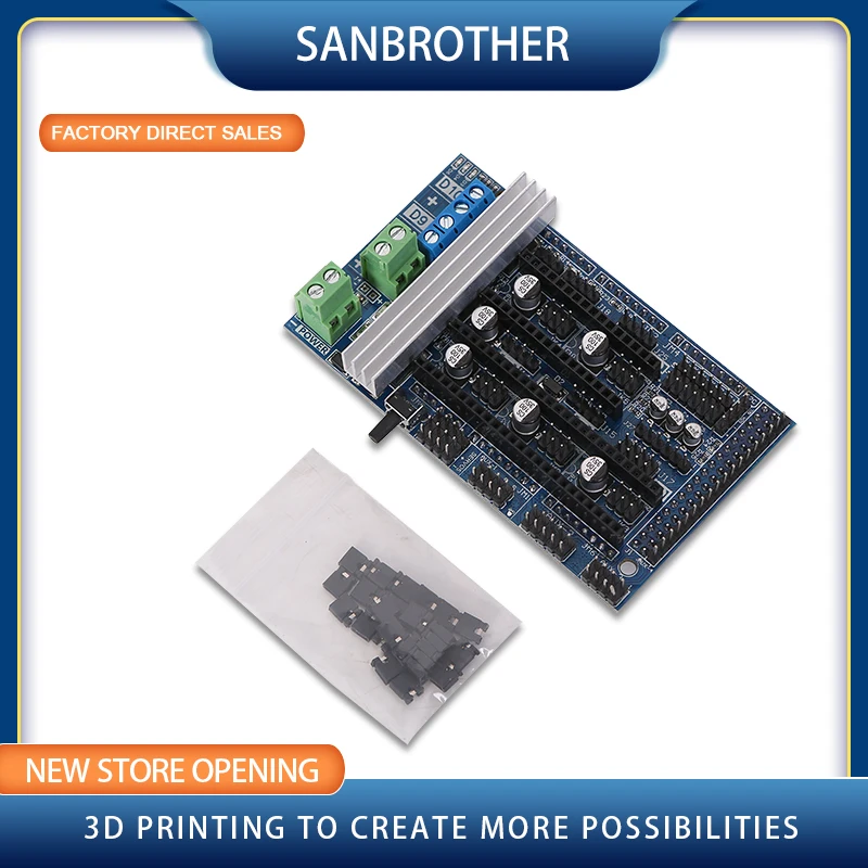 Rampas 1.6 painel de controle expansão com dissipador calor rampas atualizadas 1.4/1.5 para arduino placa impressora 3d