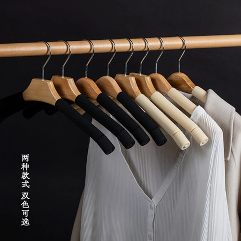 10pcs/lot Solid Wood Antiskid Coat Hangers Multifunctional Seamless Drying Rack for Clothes Pants Dresses Trousers Suits Hanger