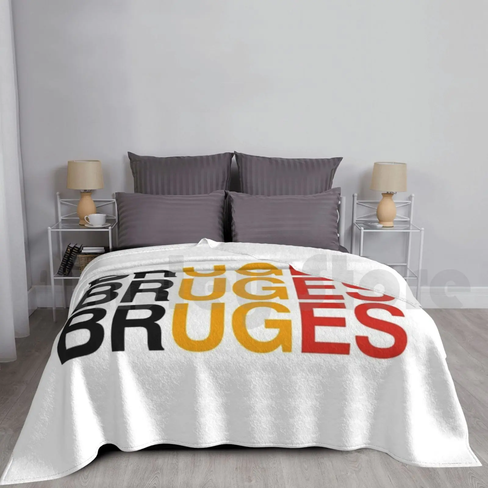 Bruges Belgian Flag Blanket Fashion Custom Belgie Belgium Belgien Belge Belgish Belgique Bruges Flag Flags