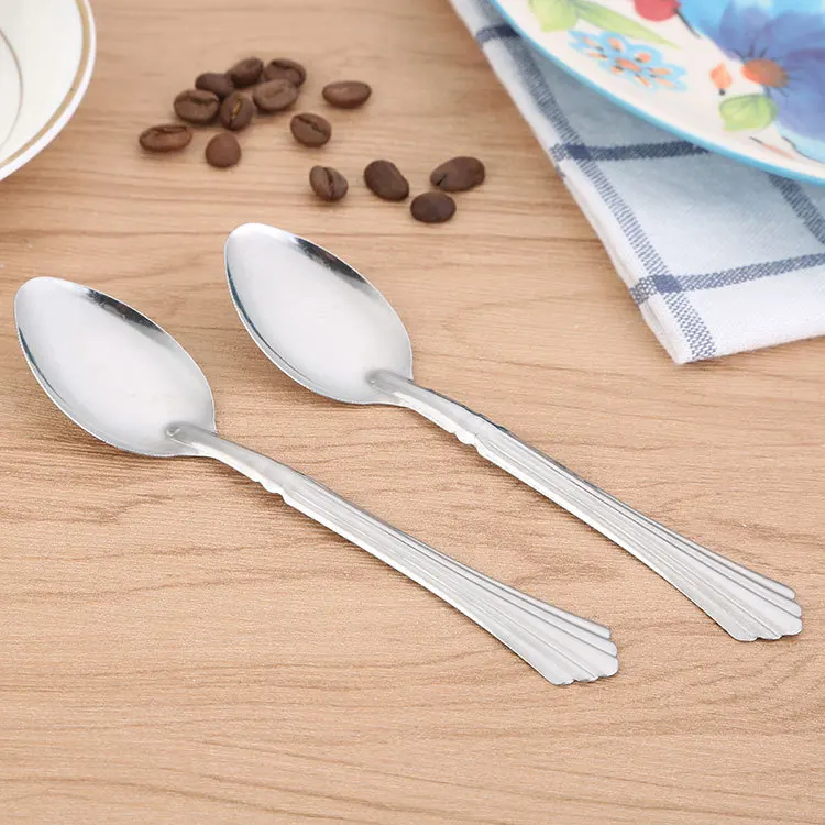 Factory Wholesale Stainless Steel Long Handle Ice Spoon Home Coffee Spoon Creative Printing Children's Small Spoon