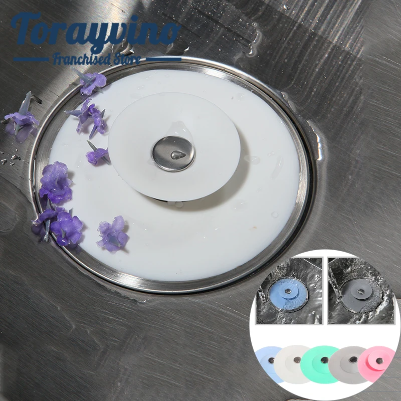 

bathroom & kitchen sink Pop Up drains seau nettoyage sol 5 color drains Rubber floor Drain Laundry Water Stopper Tool toilet