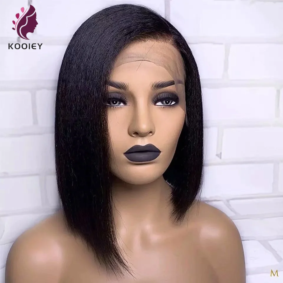 

Light Yaki Straight Wig Bob Lace Front Wigs Short Bob Wig 13x4 Lace Front Human Hair Wigs Pre Plucked 5x5 Silk Top Closure Wig