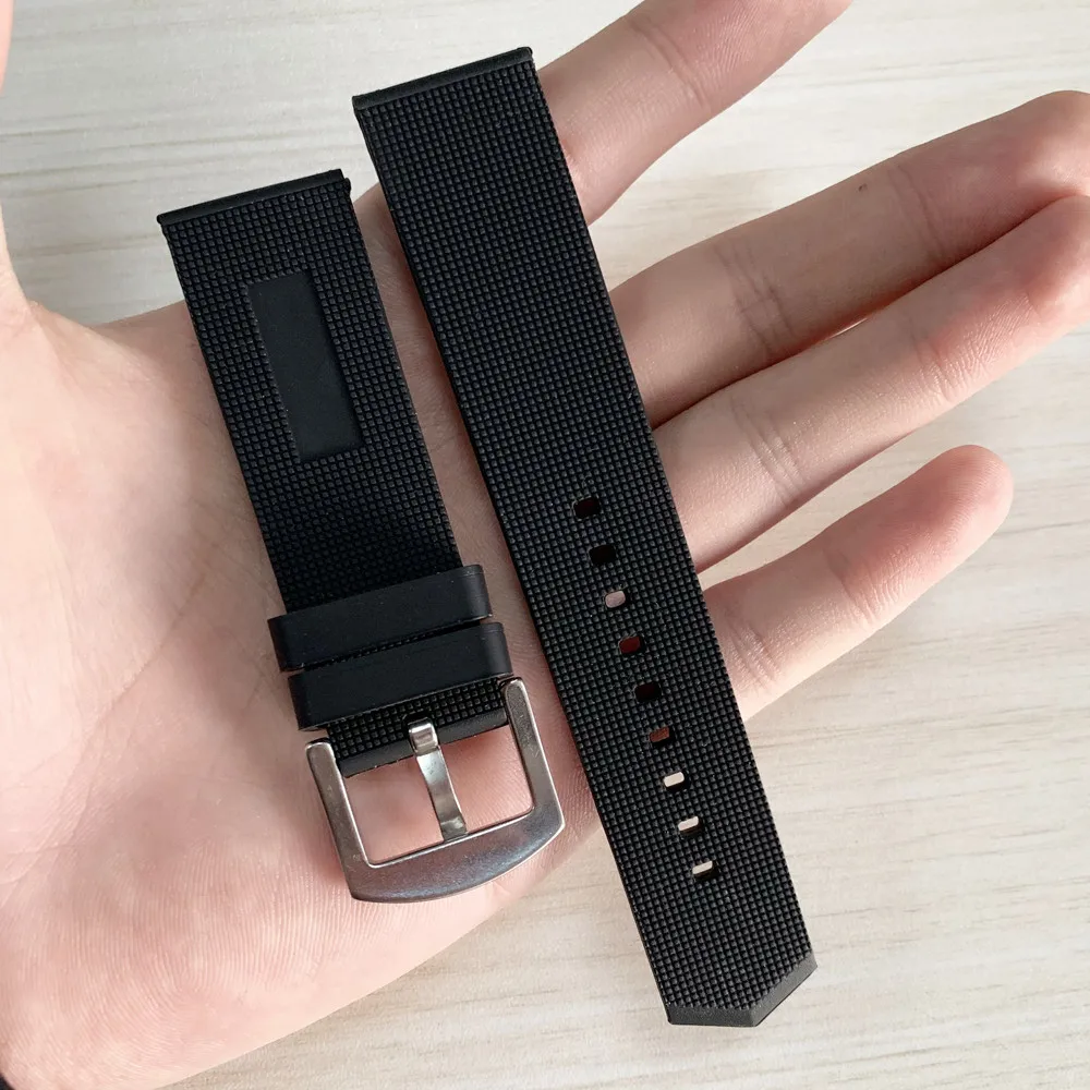 Luxury men black watchband 20mm 22mm silicone rubber watch band belt For TAG strap CARRER for Heuer buckle DRIVE TIMER