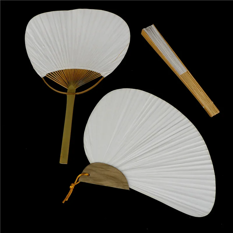 1pc White Folding Elegant Paper Hand Fan Wedding Party Favors